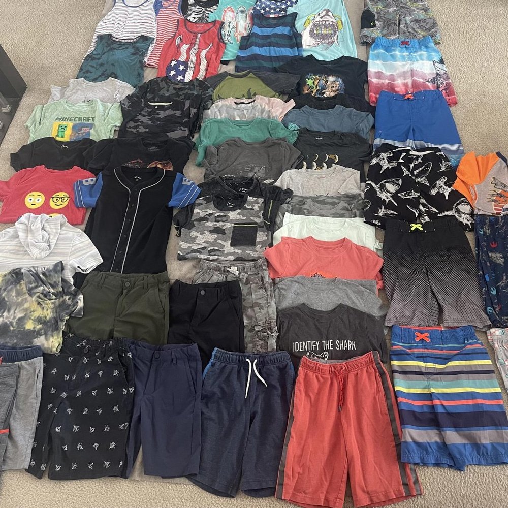 Boy’s Size Medium 8/10 Summer Lot Swimwear, Tanks, T-Shirts, Shorts
